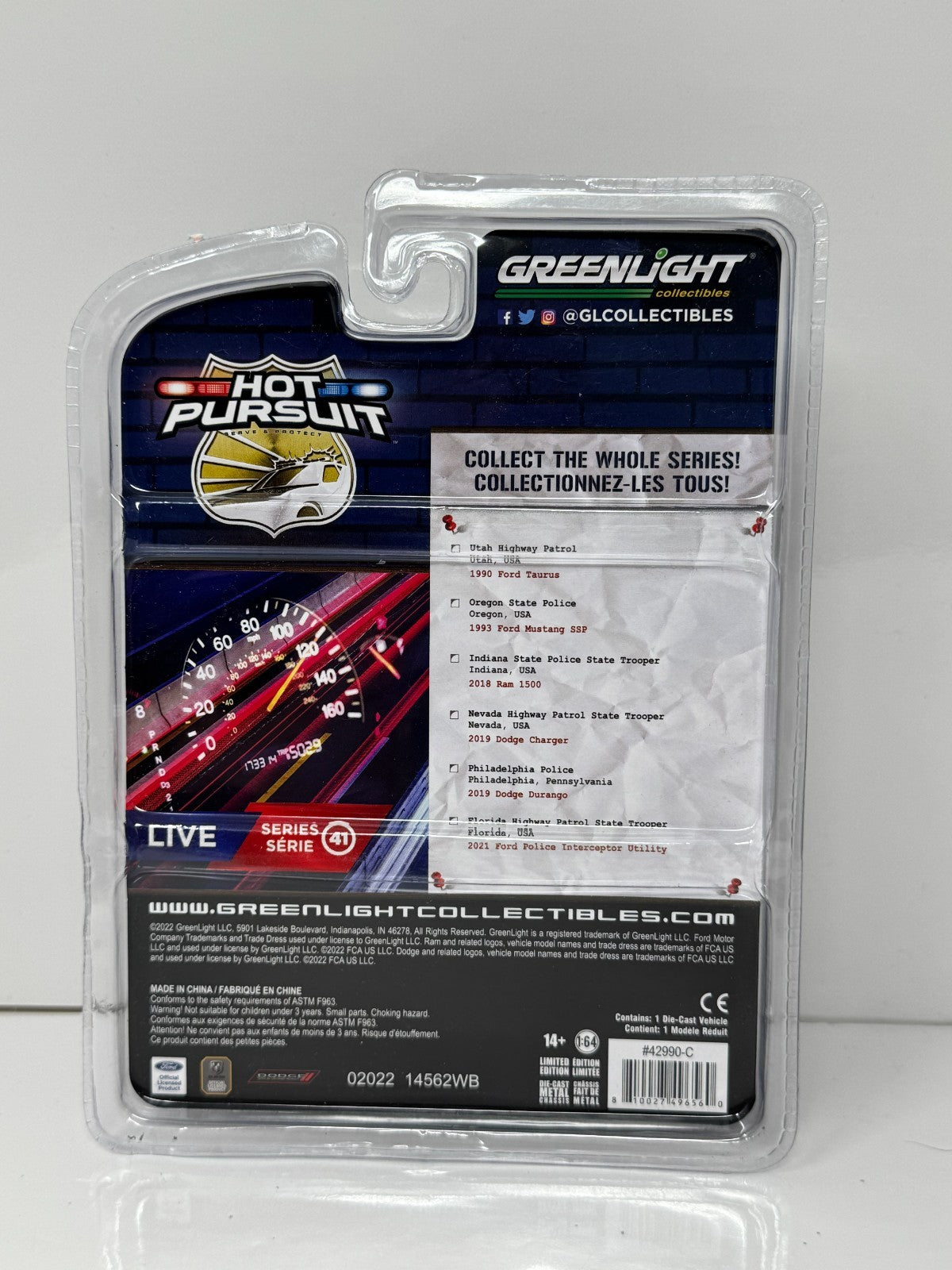 Greenlight Hot Pursuit 2018 Ram 1500 Indiana State Police 1:64 Diecast