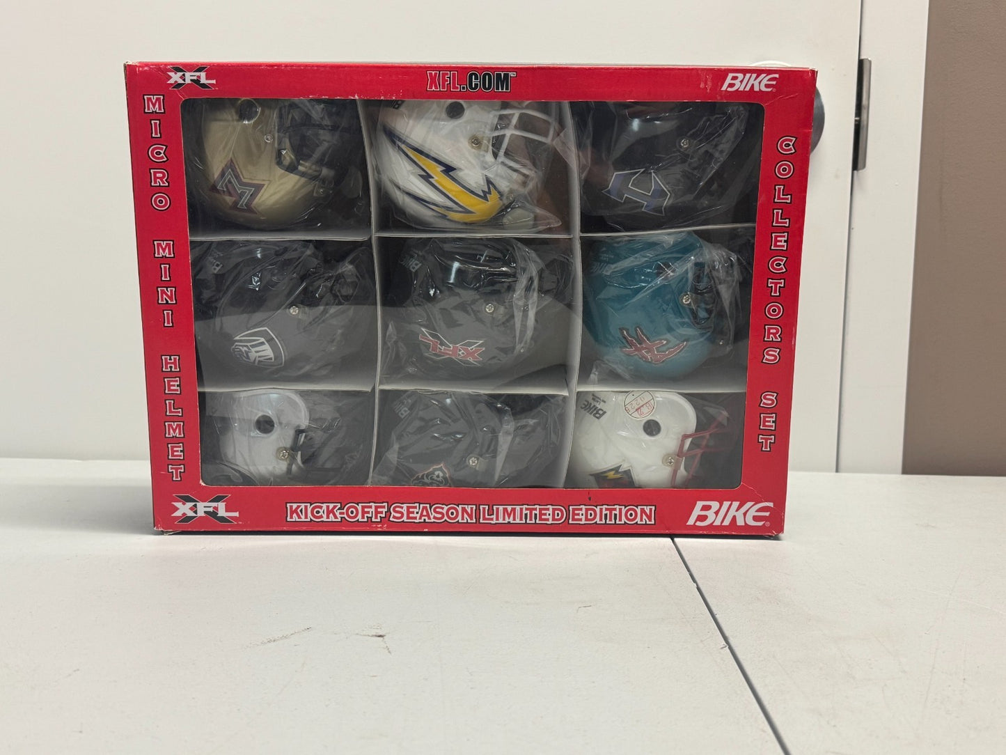 XFL 2001 Kickoff Season Bike Micro Mini Helmet Collectors Set Limited Edition