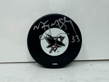 Marty McSorley San Jose Sharks Signed NHL Autograph Puck Silver Auto