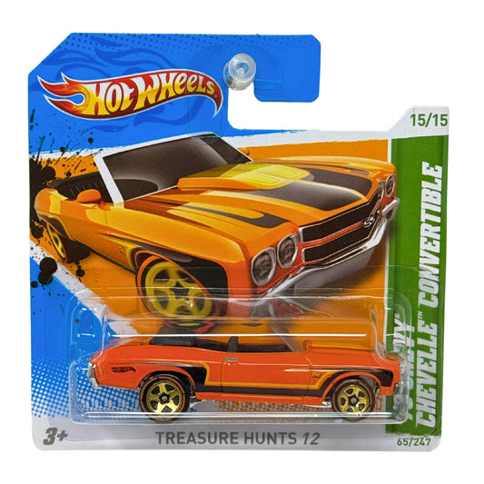 Hot Wheels Treasure Hunt 1970 Chevy Chevelle Convertible 1:64 Diecast Short Card