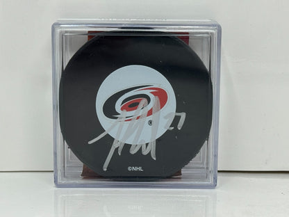 Jared Staal Carolina Hurricanes Signed NHL Autograph Puck Silver Auto COA TNT