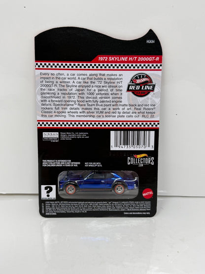 Hot Wheels RLC Red Line Club 1972 Nissan Skyline H/T 2000 GT-R 1:64 Diecast