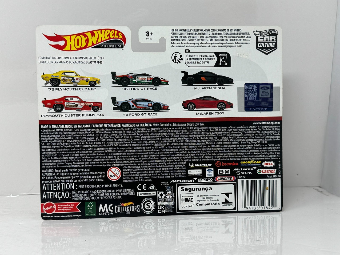Hot Wheels Premium Car Culture 2016 Ford GT Race 2-Pack 1:64 Diecast