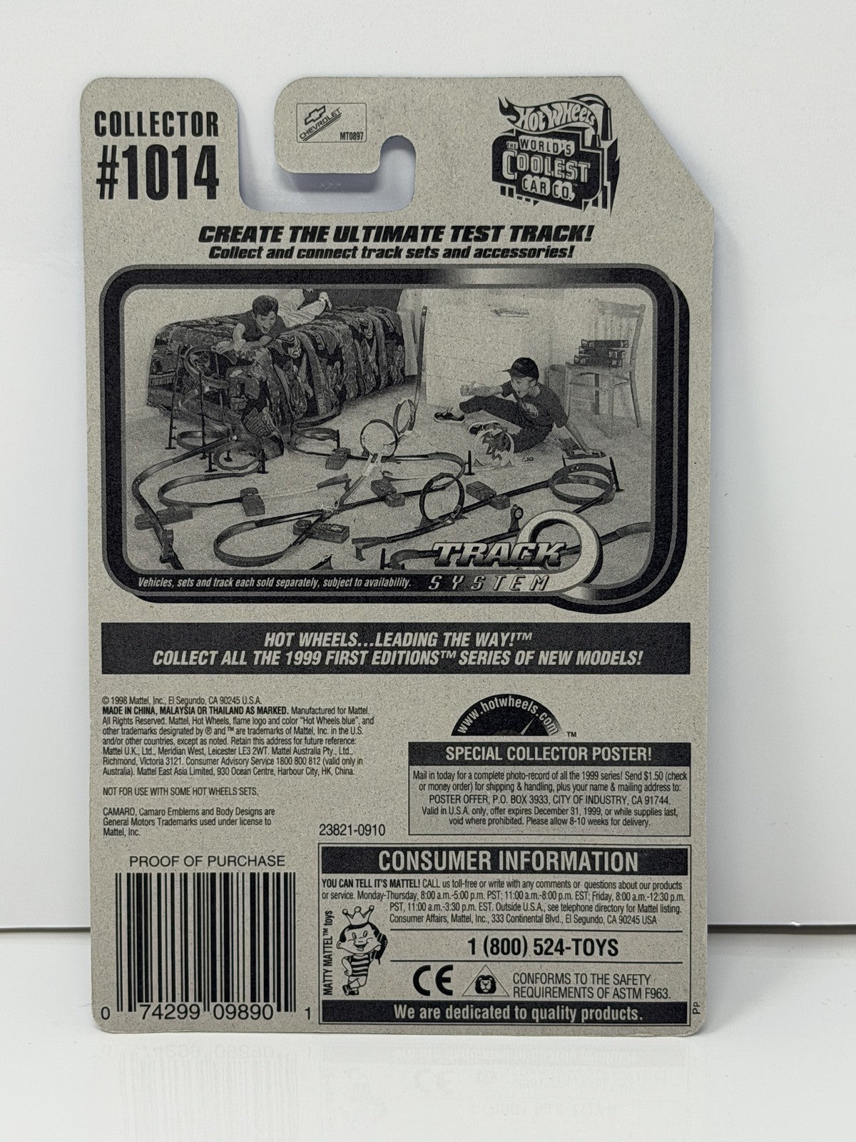 Hot Wheels 1967 Chevrolet Camaro 1:64 Diecast Silver USA Card