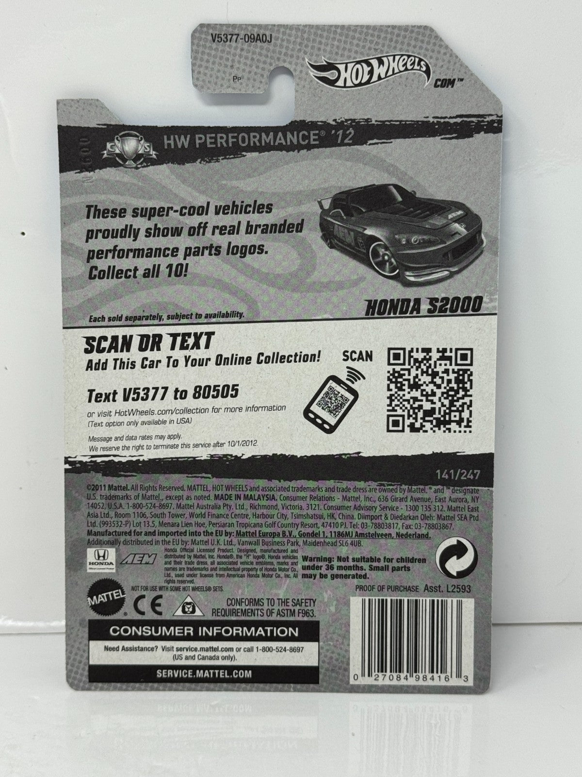 Hot Wheels Super Treasure Hunt Honda S2000 1:64 Diecast