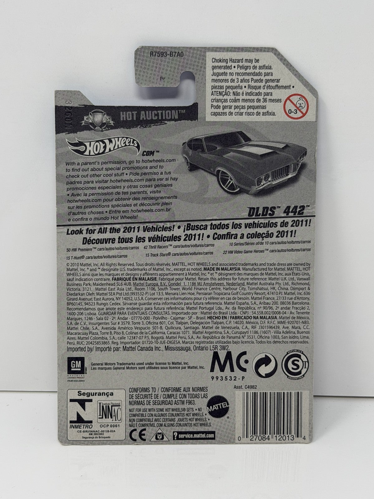 Hot Wheels Hot Auction Oldsmobile 442 1:64 Diecast Red