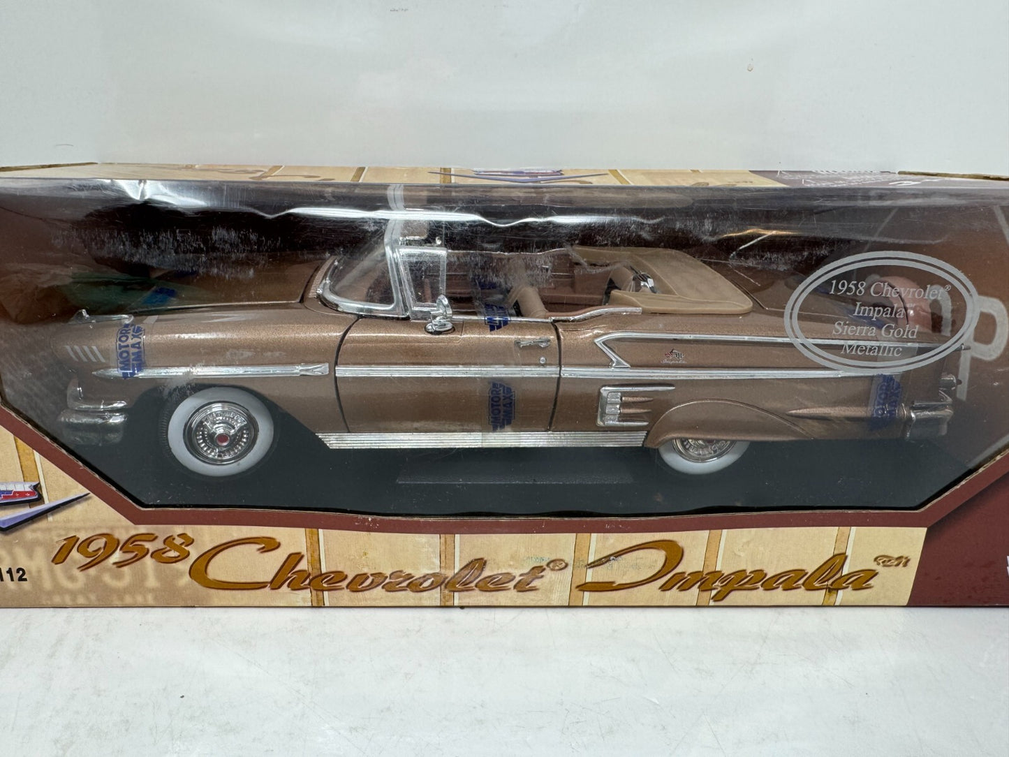 Motormax 1958 Chevrolet Impala Sierra Gold Metallic 1:18 Diecast