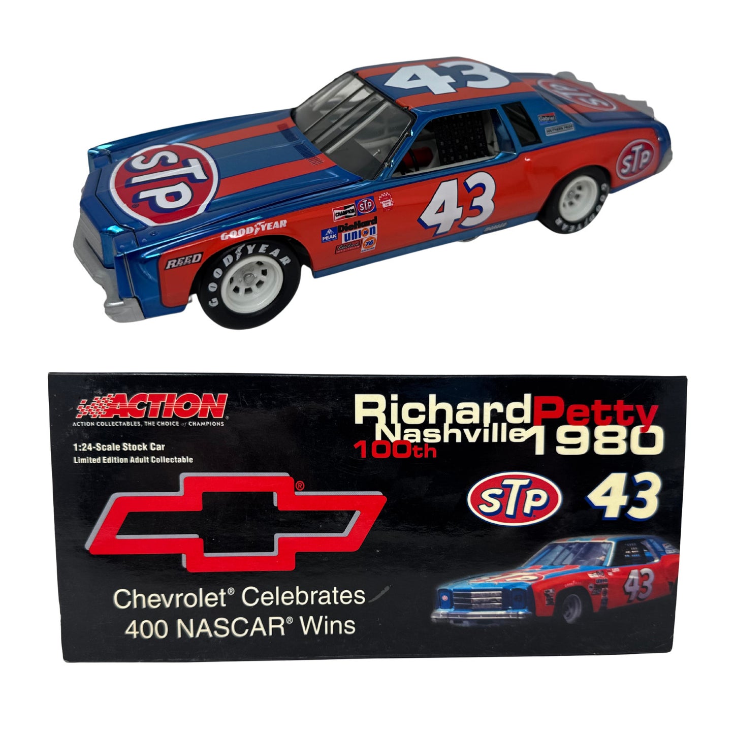 Action Nascar #43 Richard Petty STP Chevy 400 Win 1980 Monte Carlo 1:24 Diecast