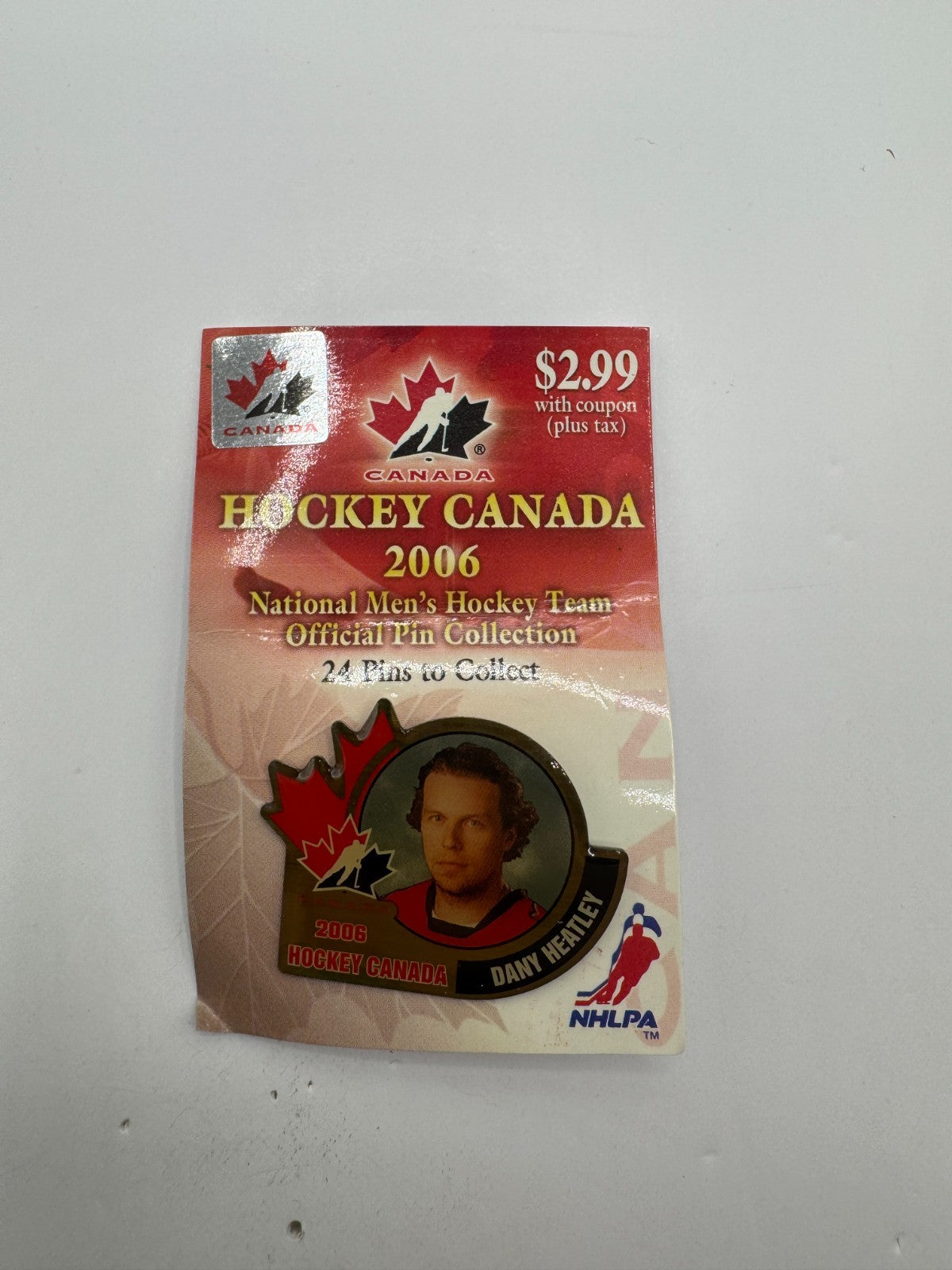 2006 Team Canada Dany Heatley IIHF Hockey Lapel Pin