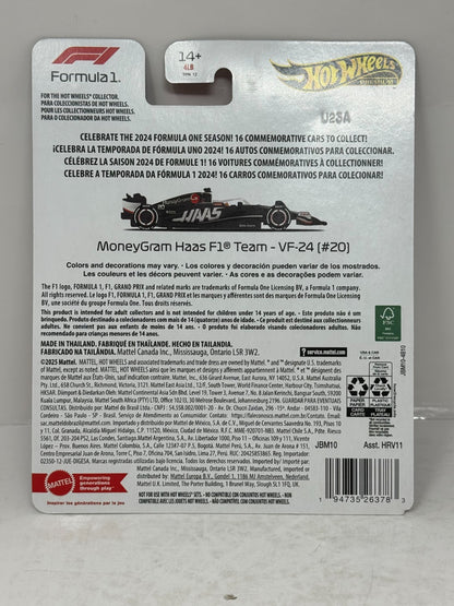 Hot Wheels Premium Formula 1 MoneyGram Haas F1 Team VF-24 #20 1:64 Diecast