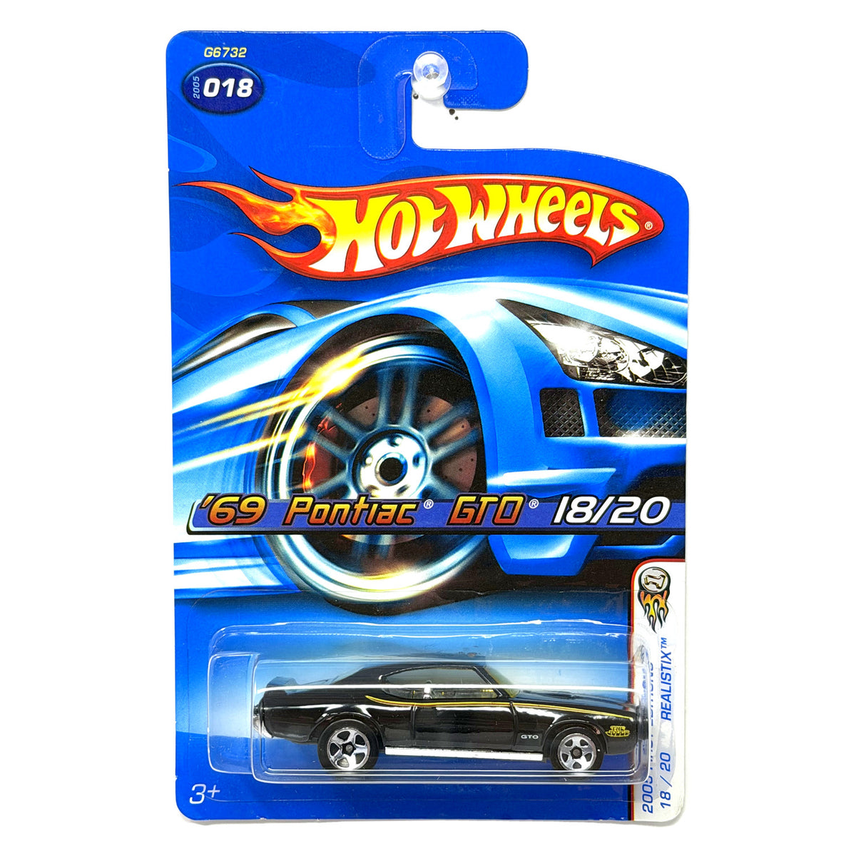 Hot Wheels Realistix 2005 First Editions 1969 Pontiac GTO 1:64 Diecast Black V2