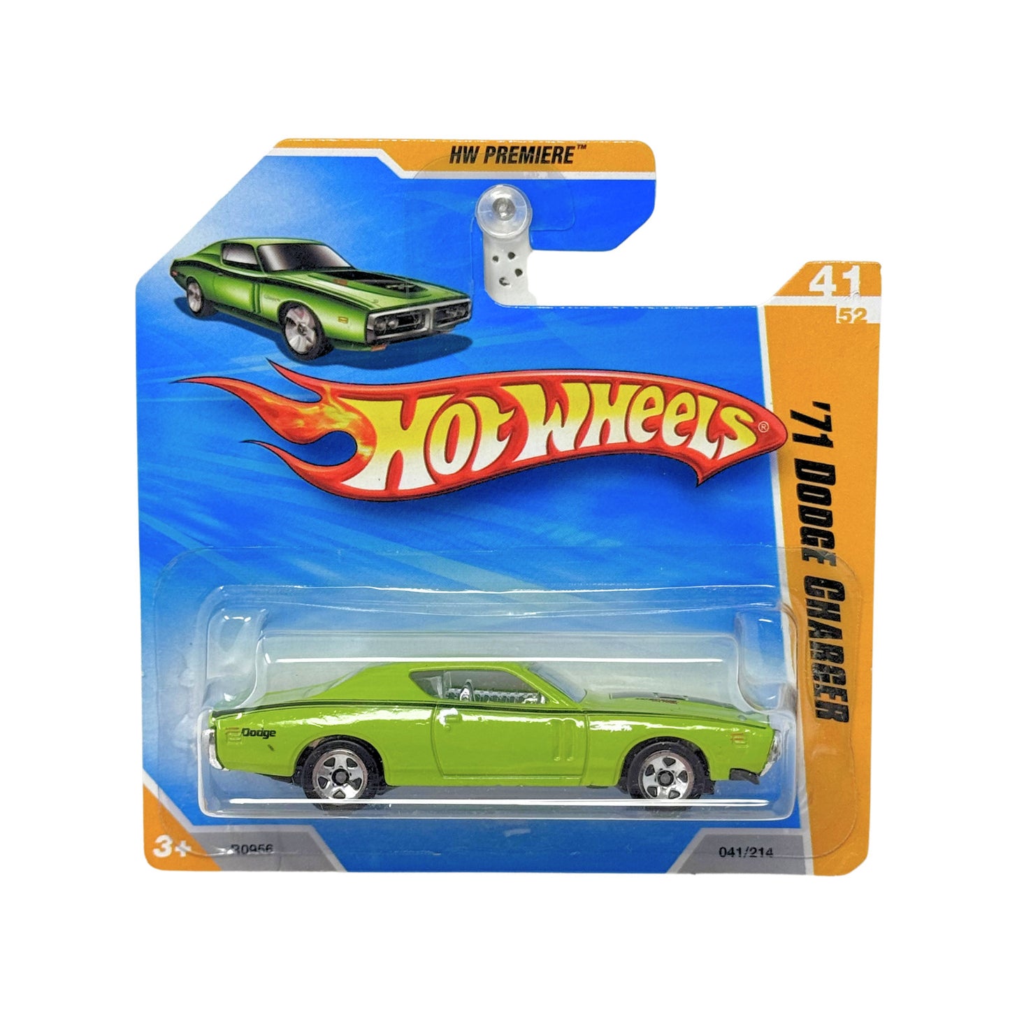 Hot Wheels Premiere 1971 Dodge Charger 1:64 Diecast Short Card Green
