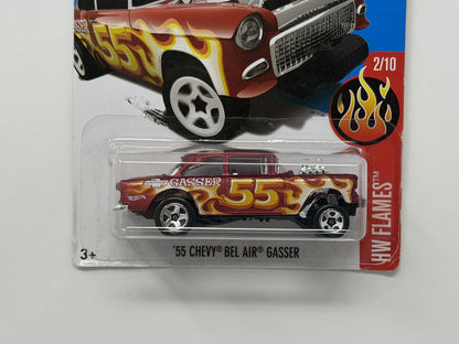 Hot Wheels HW Flames 1955 Chevy Bel Air Gasser Red 1:64 Diecast