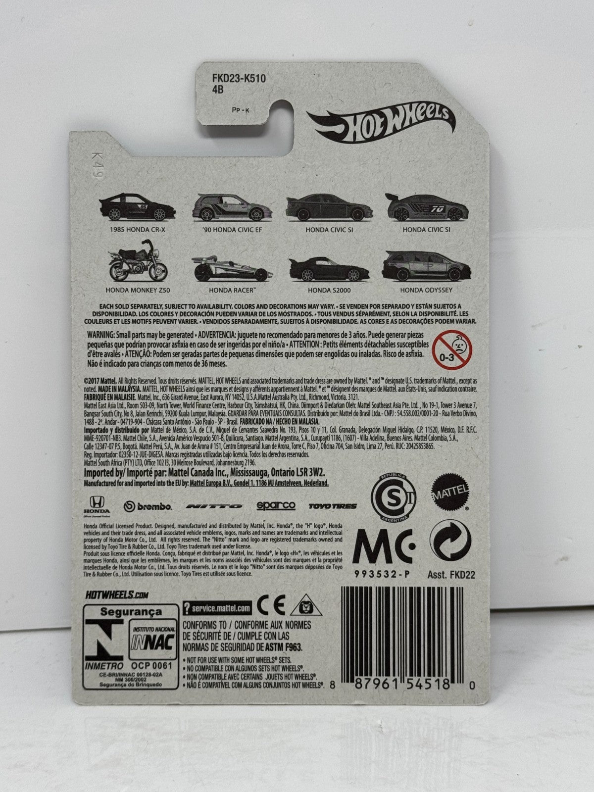 Hot Wheels Honda Series 1985 Honda CR-X JDM 1:64 Diecast