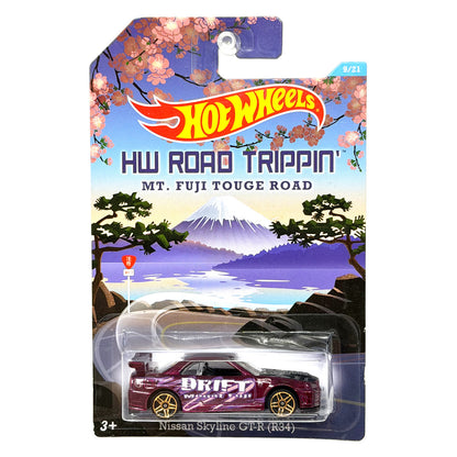 Hot Wheels Road Trippin Mt. Fuji Touge Road Nissan Skyline GT-R R34 1:64 Diecast