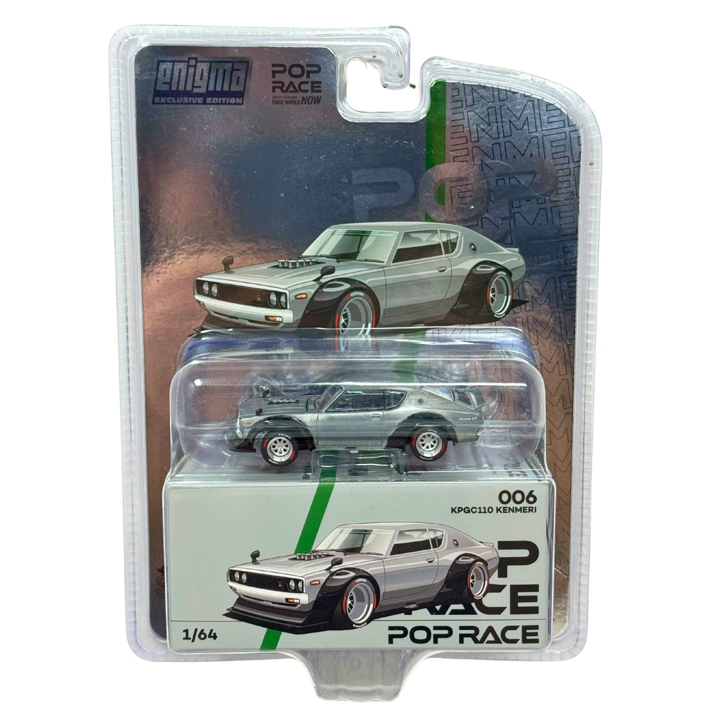 Pop Race 1971 Nissan Skyline KPGC110 Kenmeri 1:64 Diecast