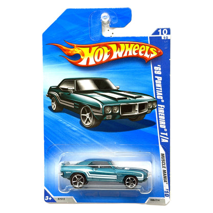 Hot Wheels Muscle Mania 1969 Pontiac Firebird T/A 1:64 Diecast Teal V2