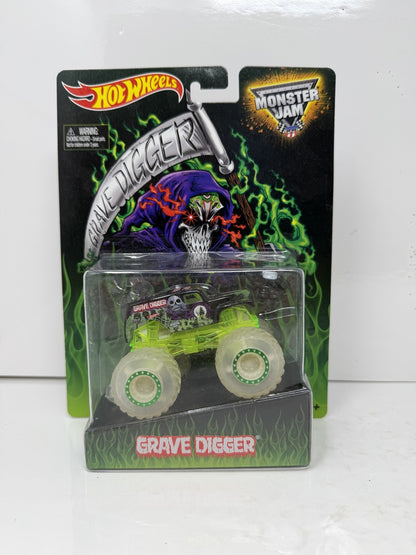 Hot Wheels Monster Jam Grave Digger Walmart Mail In Glow in Dark 1:64 Diecast