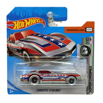 Hot Wheels Treasure Hunt Super Chromes Corvette Stingray 1:64 Diecast Short Card