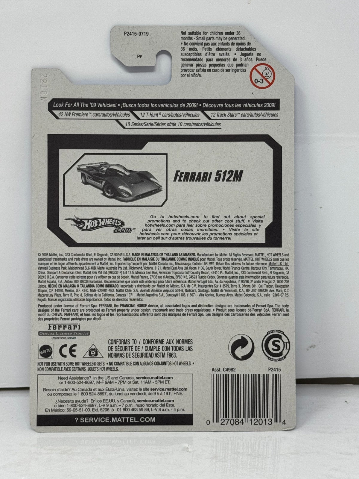 Hot Wheels HW Special Features Ferrari 512M 1:64 Diecast with PR5 Wheels