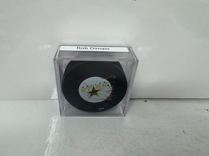Rob Dimaio Dallas Stars Signed NHL Autograph Puck Gold Auto