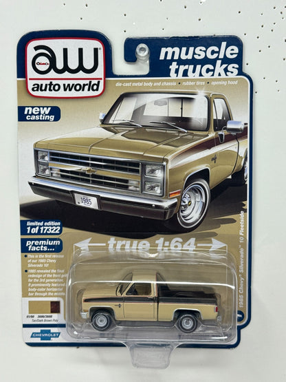 Auto World Muscle Trucks 1985 Chevrolet Silverado 10 Fleetside 1:64 Diecast