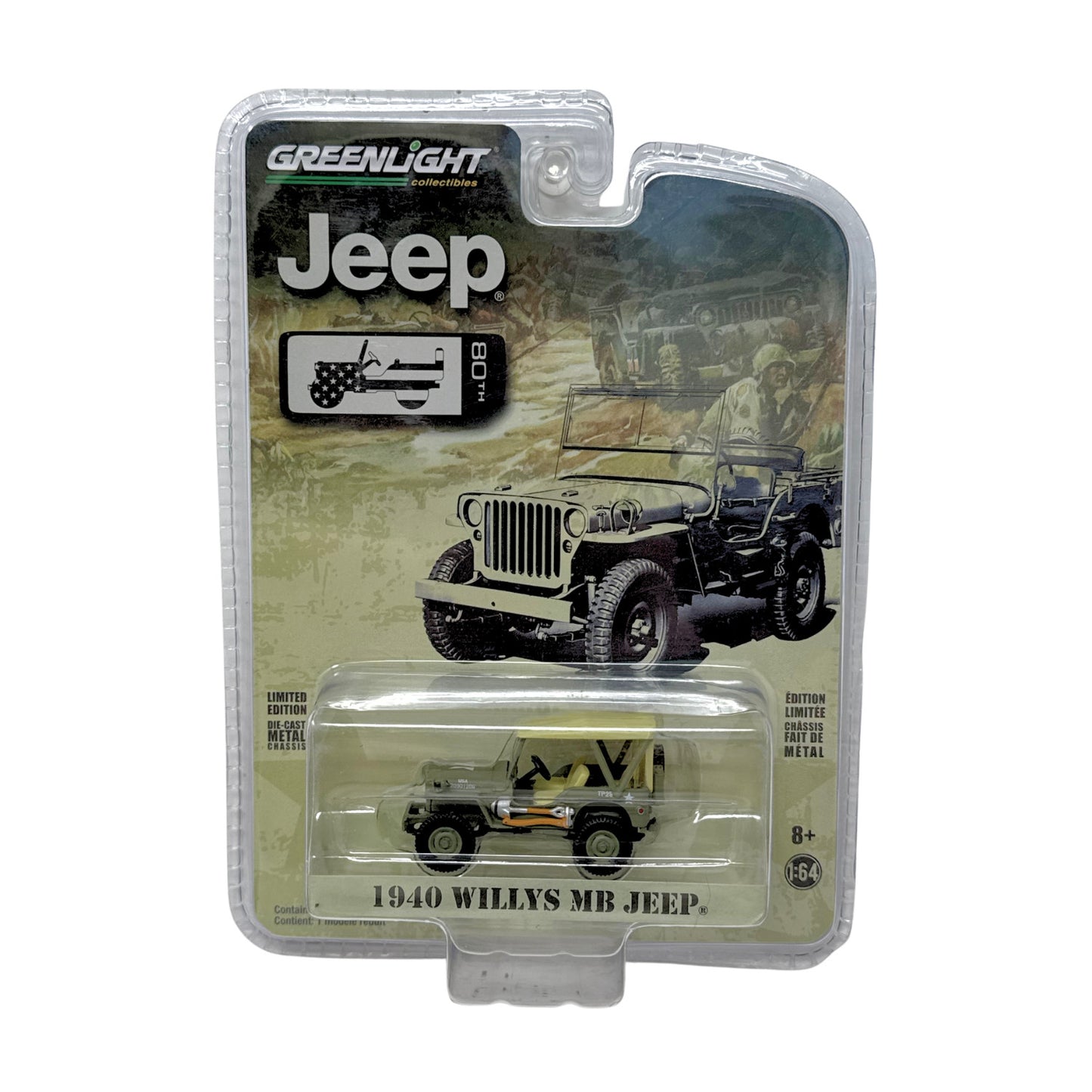Greenlight Jeep 1940 Willys MB Jeep 1:64 Diecast