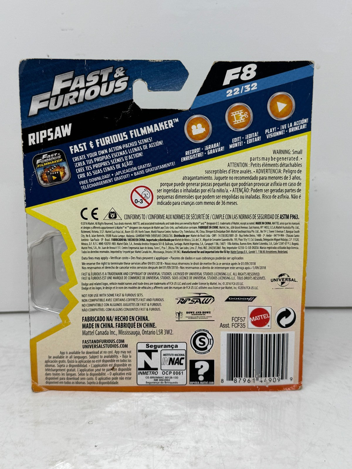 Mattel Fast & Furious Ripsaw F8 1:55 Diecast