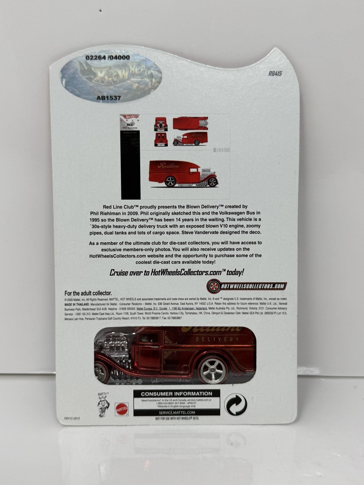 Hot Wheels 2010 RLC Red Line Club Exclusive Blown Delivery 1:64 Diecast