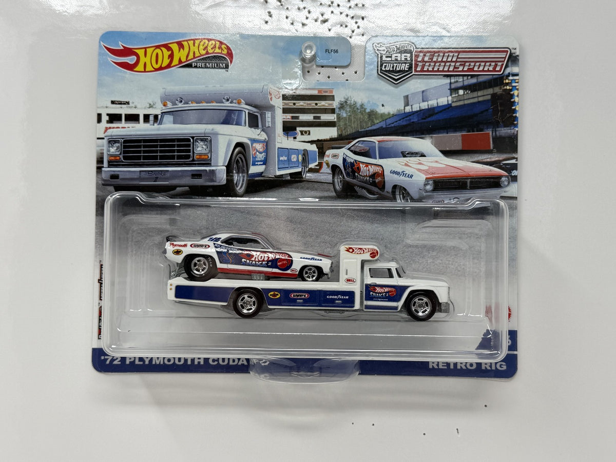 Hot Wheels Premium Team Transport #46 1972 Plymouth Cuda Retro Rig 1:64 Diecast