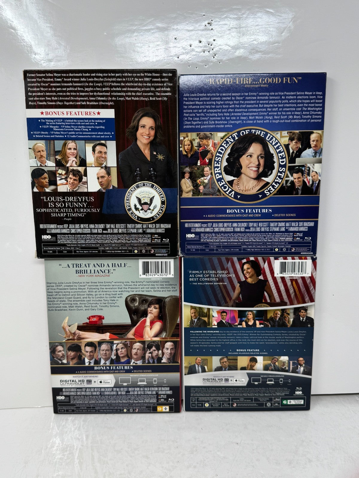 Veep Seasons 1-4 (Blu-ray) Julia Louis-Dreyfus Political Comedy TV Series