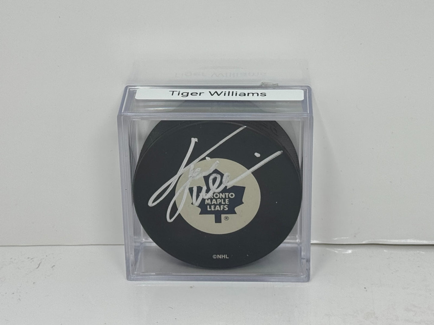 Tiger Williams Toronto Maple Leafs Signed NHL Autograph Puck Silver Auto