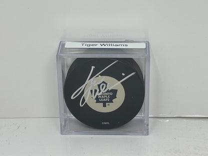 Tiger Williams Toronto Maple Leafs Signed NHL Autograph Puck Silver Auto