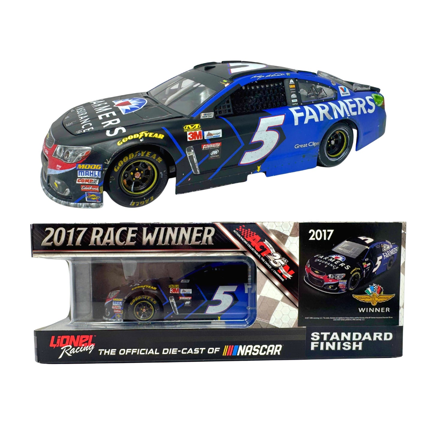 Lionel NASCAR #5 Kasey Kahne Farmers Insurance Indy Win 2017 SS 1:24 Diecast