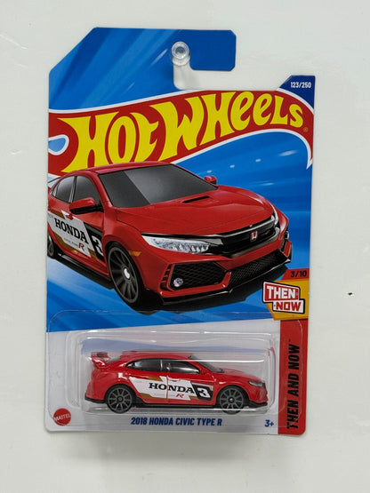 Hot Wheels Then and Now 2018 Honda Civic Type R 1:64 Diecast Red