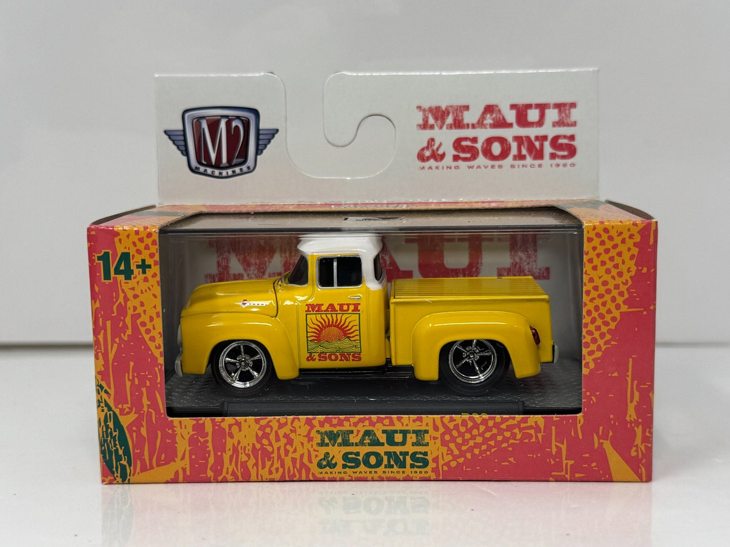 M2 Machines Ground Pounders 1956 Ford F-100 Truck Maui & Sons 1:64 Diecast