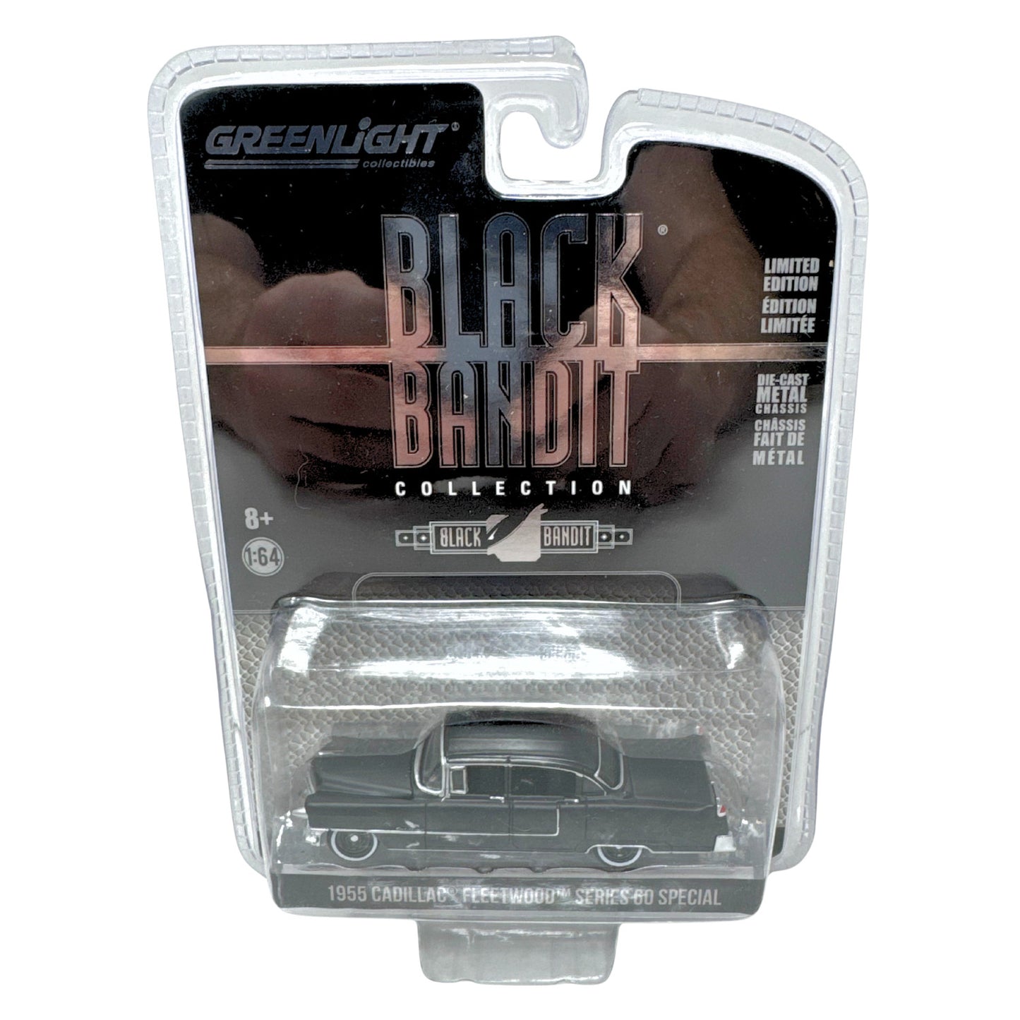 Greenlight Black Bandit 1955 Cadillac Fleetwood Series 60 Special 1:64 Diecast