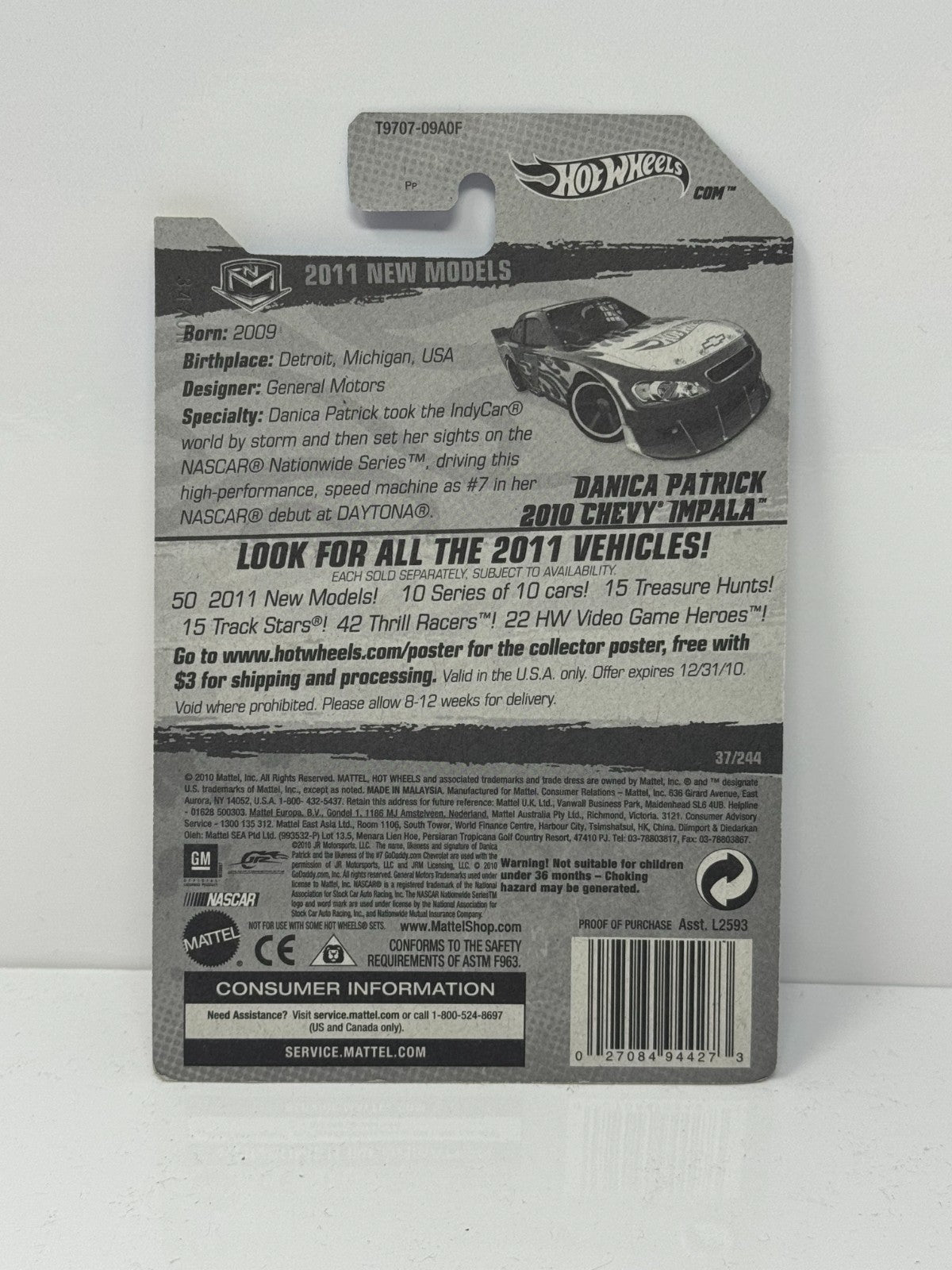Hot Wheels New Models Danica Patrick Chevy Impala 1:64 Diecast Factory Sealed