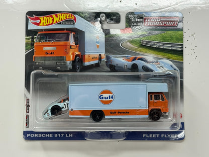 Hot Wheels Premium Team Transport #41 Porsche 917 LH & Fleet Flyer 164 Diecast
