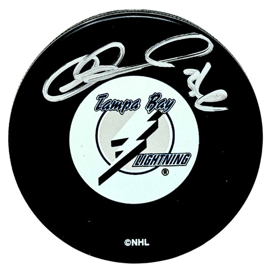 Matthew Barnaby Tampa Bay Lightning Signed NHL Autograph Puck Silver Auto