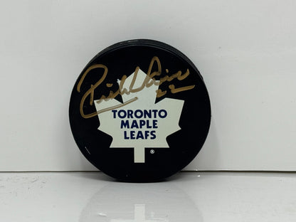 Rick Vaive Toronto Maple Leafs Signed NHL Autograph Puck Gold Auto COA Universal