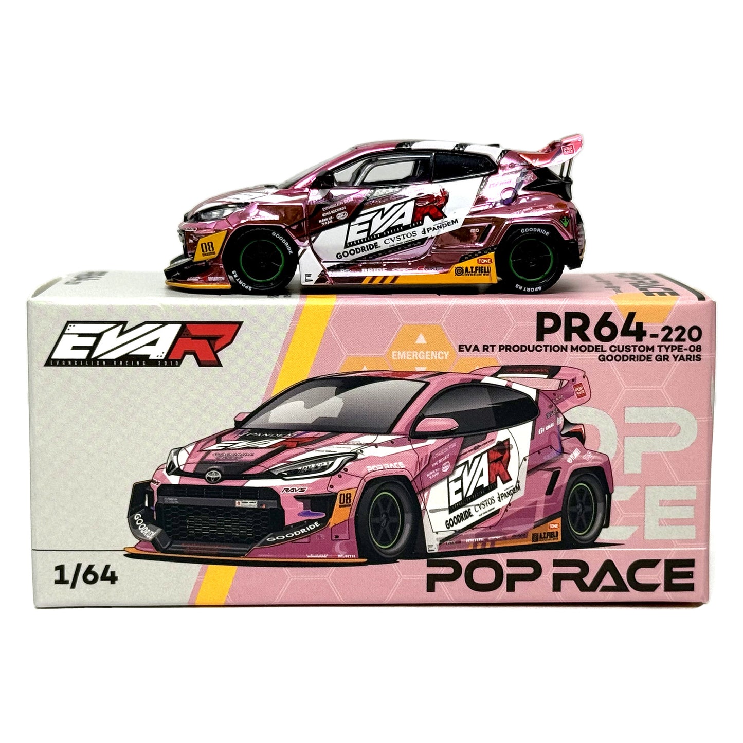 Pop Race x EVA RT Production Toyota GR Yaris PR64-220 1:64 Diecast