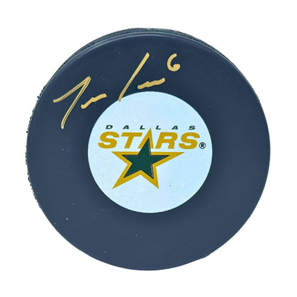 Trevor Daley Dallas Stars Signed NHL Autograph Puck Gold Auto