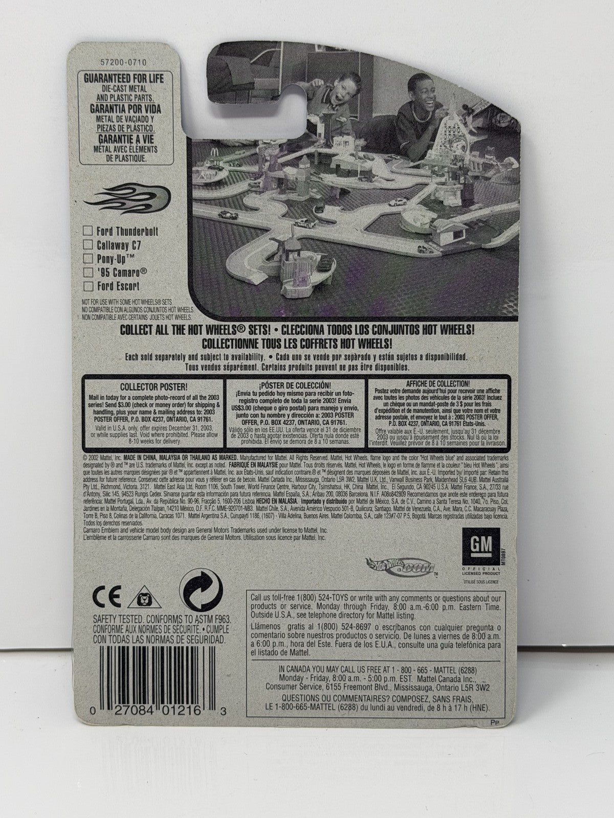 Hot Wheels Flamin' Hot Wheels 1995 Chevrolet Camaro 1:64 Diecast Purple