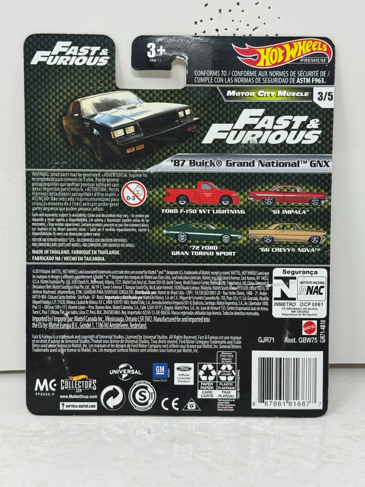 Hot Wheels Premium Fast & Furious 1987 Buick Grand National GNX 1:64 Diecast