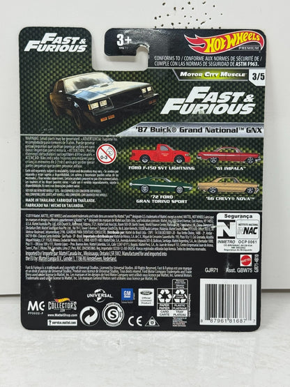 Hot Wheels Premium Fast & Furious 1987 Buick Grand National GNX 1:64 Diecast