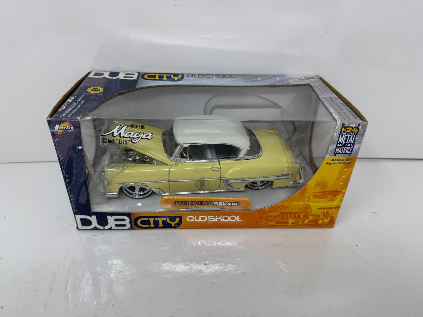 Jada Dub City Oldskool 1953 Chevy Bel Air 1:24 Diecast Maya Wheels 22 Inch
