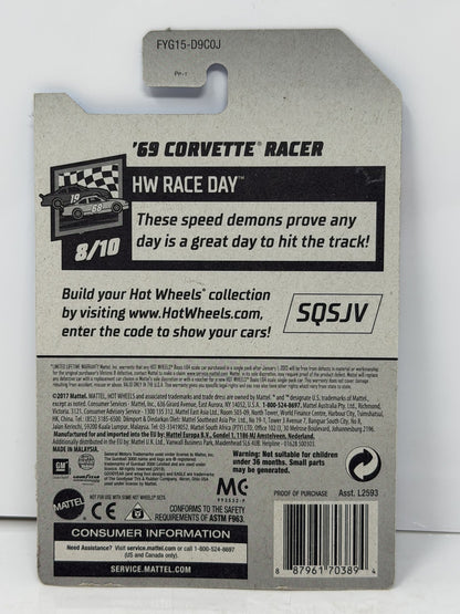 Hot Wheels Super Treasure Hunt 1969 Corvette Racer Race Day 1:64 Diecast STH