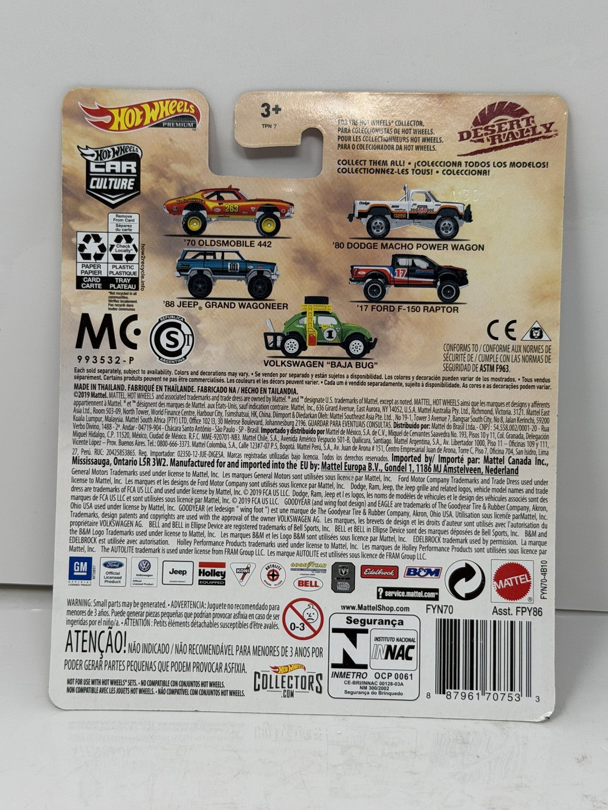 Hot Wheels Premium Desert Rally 1988 Jeep Grand Wagoneer 1:64 Diecast