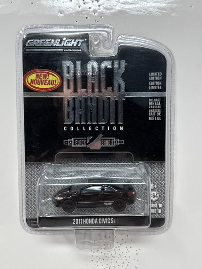 Greenlight Black Bandit Collection 2011 Honda Civic Si 1:64 Diecast RARE!!